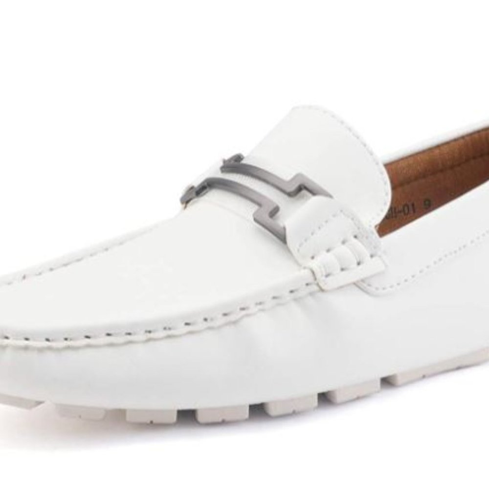 White Penny Loafers